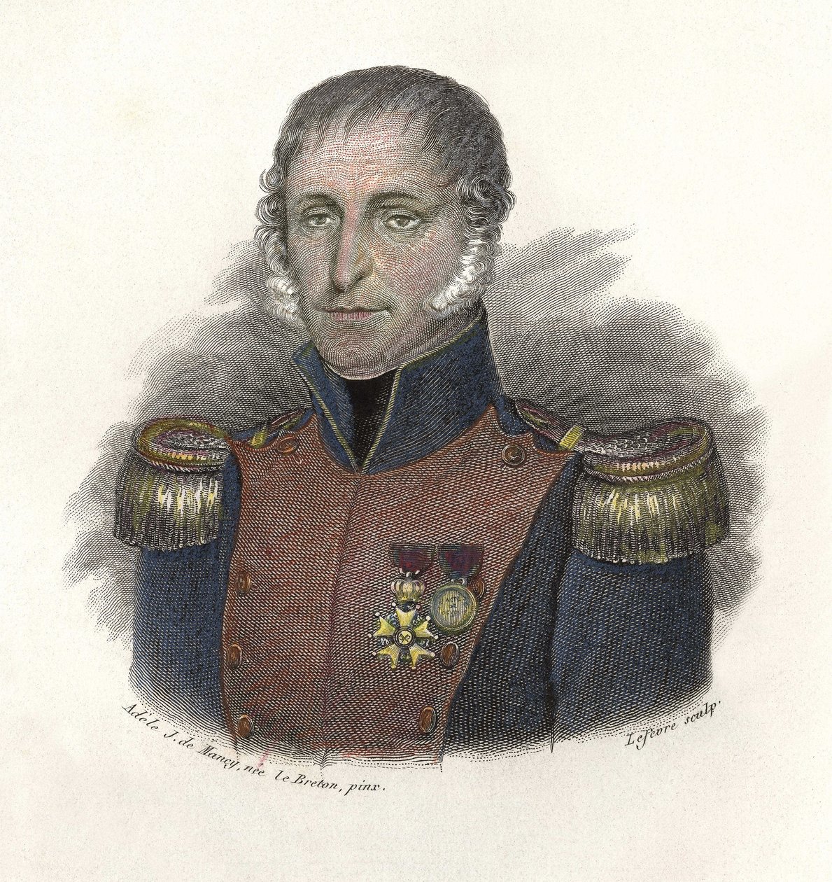 Pierre Thomas Laurent Madeni Pul Portresi by French School