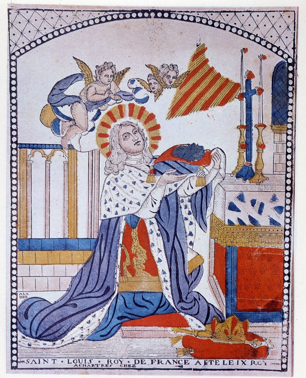 Dua ederken Saint Louis portresi by French School