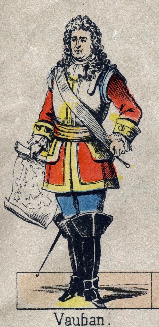 Vauban Sebastien the Prestre (1633-1707), Fransa mareşalinin portresi. 19. yüzyılın sonundan Epinal görüntüsü. Özel koleksiyon. by French School