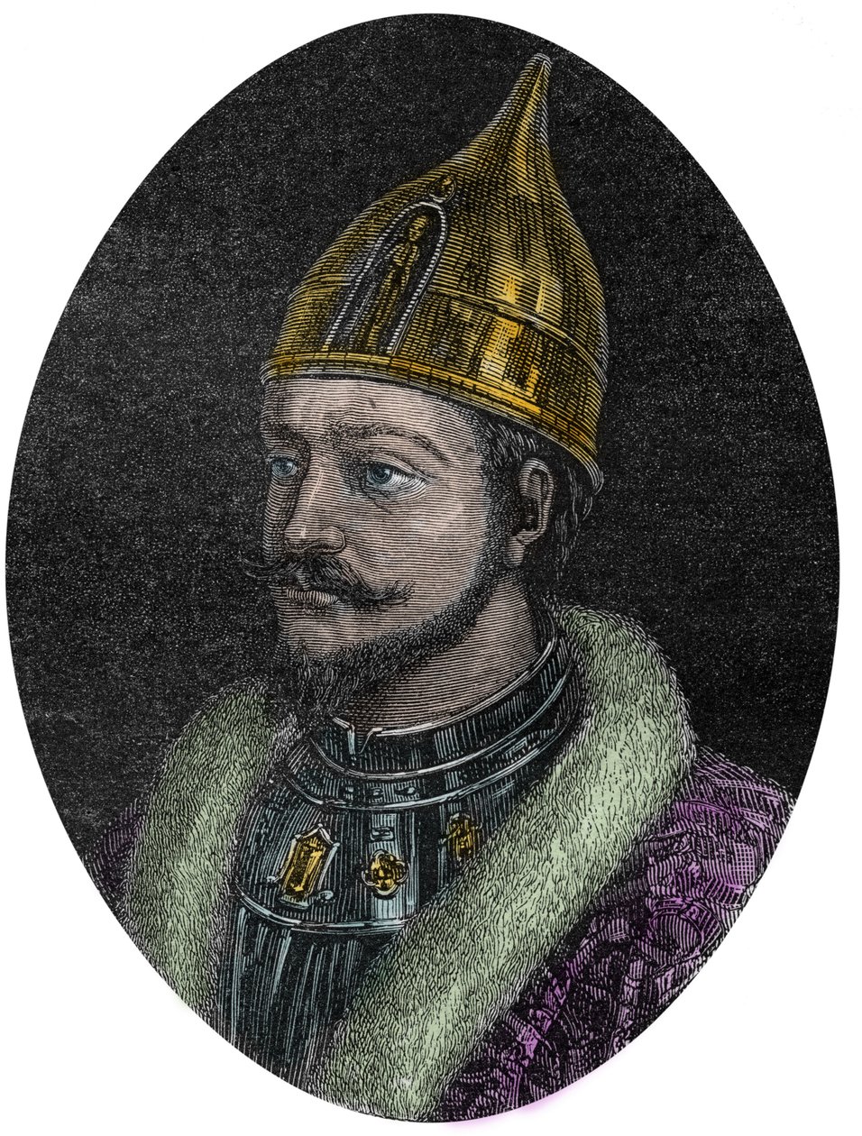 I. Bilge Yaroslav (Yaroslav Vladimirovich) (Yaroslav I) (978-1054), Kiev Rus Büyük Prensi - Bilge Yaroslav I, Rus Büyük Prensi - “” Yeni Ulusal Ansiklopedi” den Maurice La Charest tarafından - 1870 - by French School