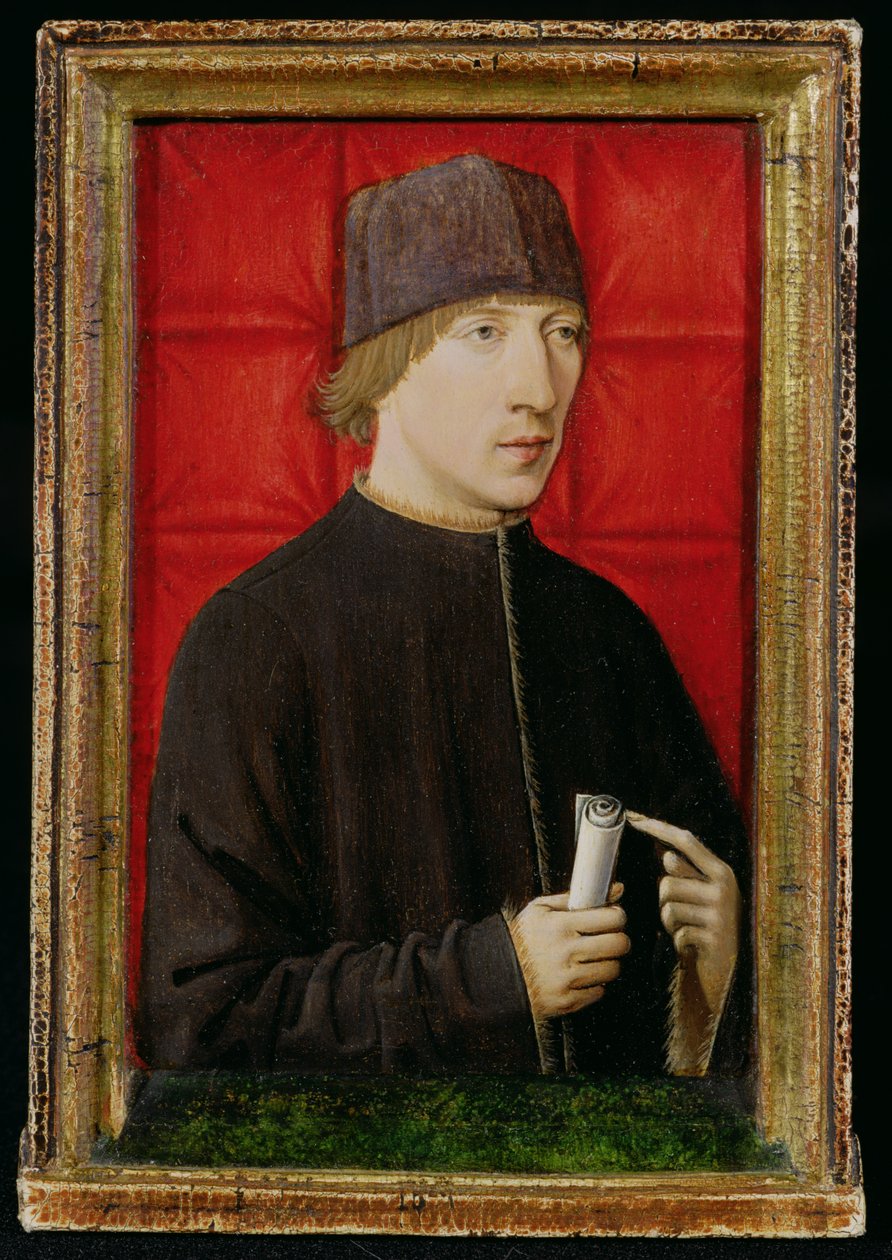 Parşömen Tutan Bir Adamın Portresi, c.1480-1510 by French School