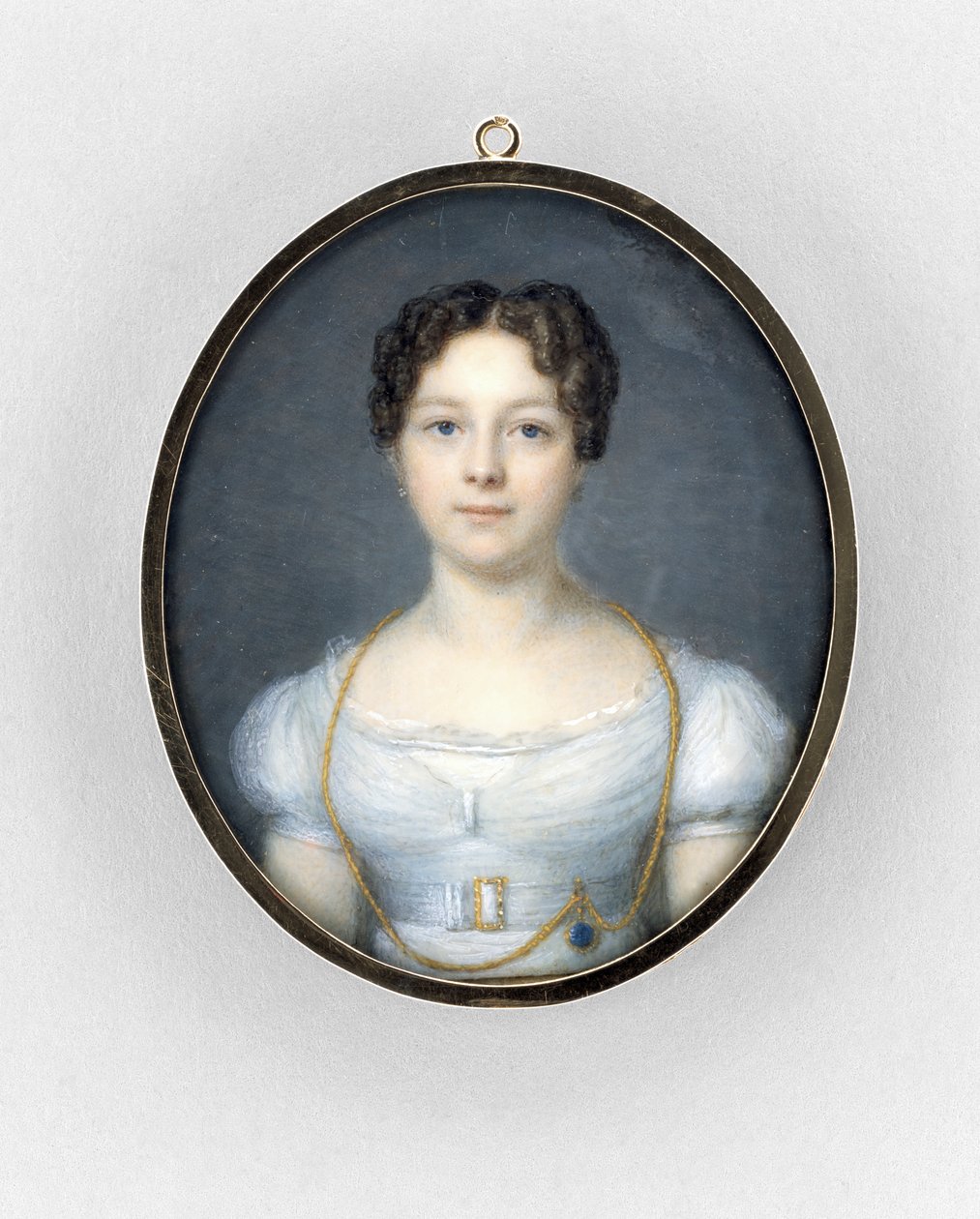 Bir Kadının Portresi, c.1819 (fildişi üzerine suluboya) by French School