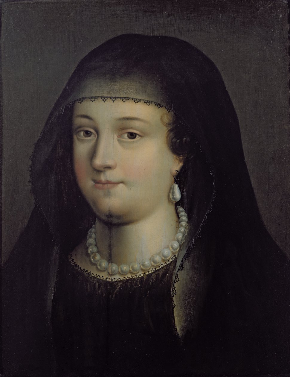 İskoç Kraliçesi Mary olduğu tahmin edilen bir kızın portresi (1542-87) by French School