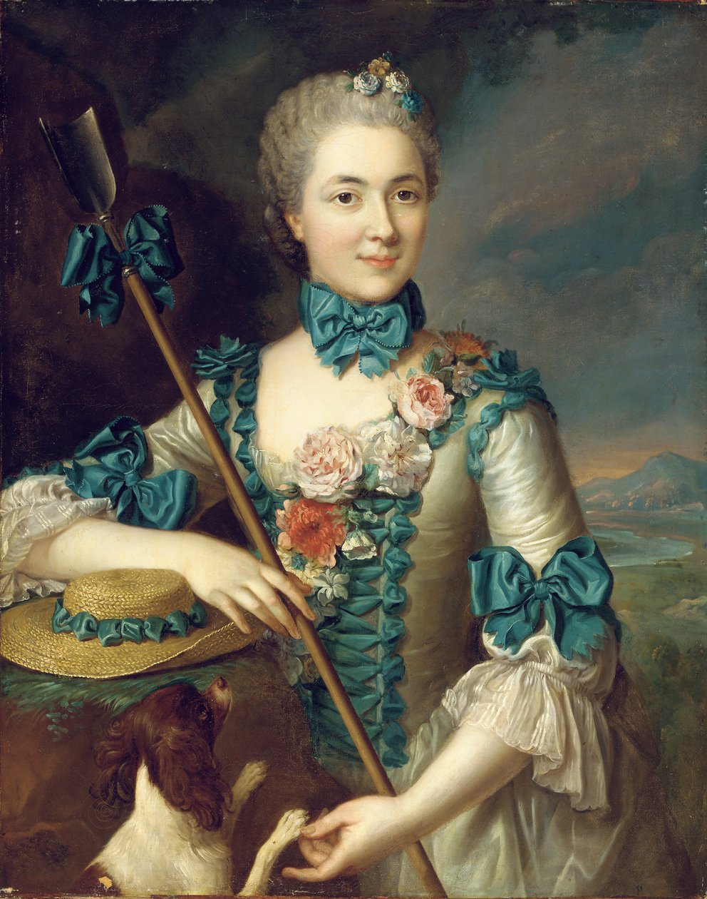 Çoban olarak Madame Louise Suzanne Edmee Martel olduğu söylenen bir bayanın portresi by French School