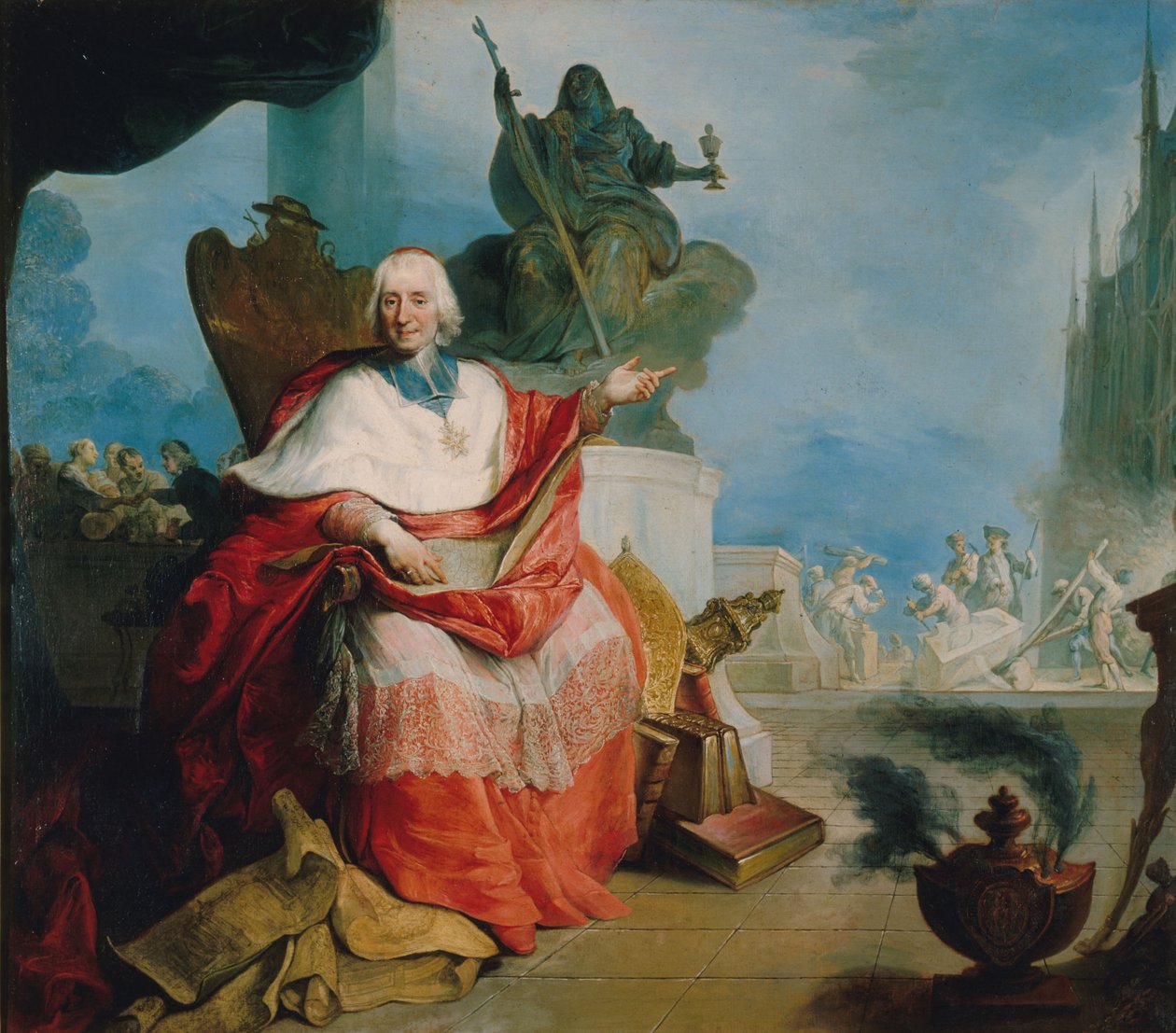 Paris Başpiskoposu Kardinal Louis Antoine de Noailles'in (1651-1729) Portresi by French School