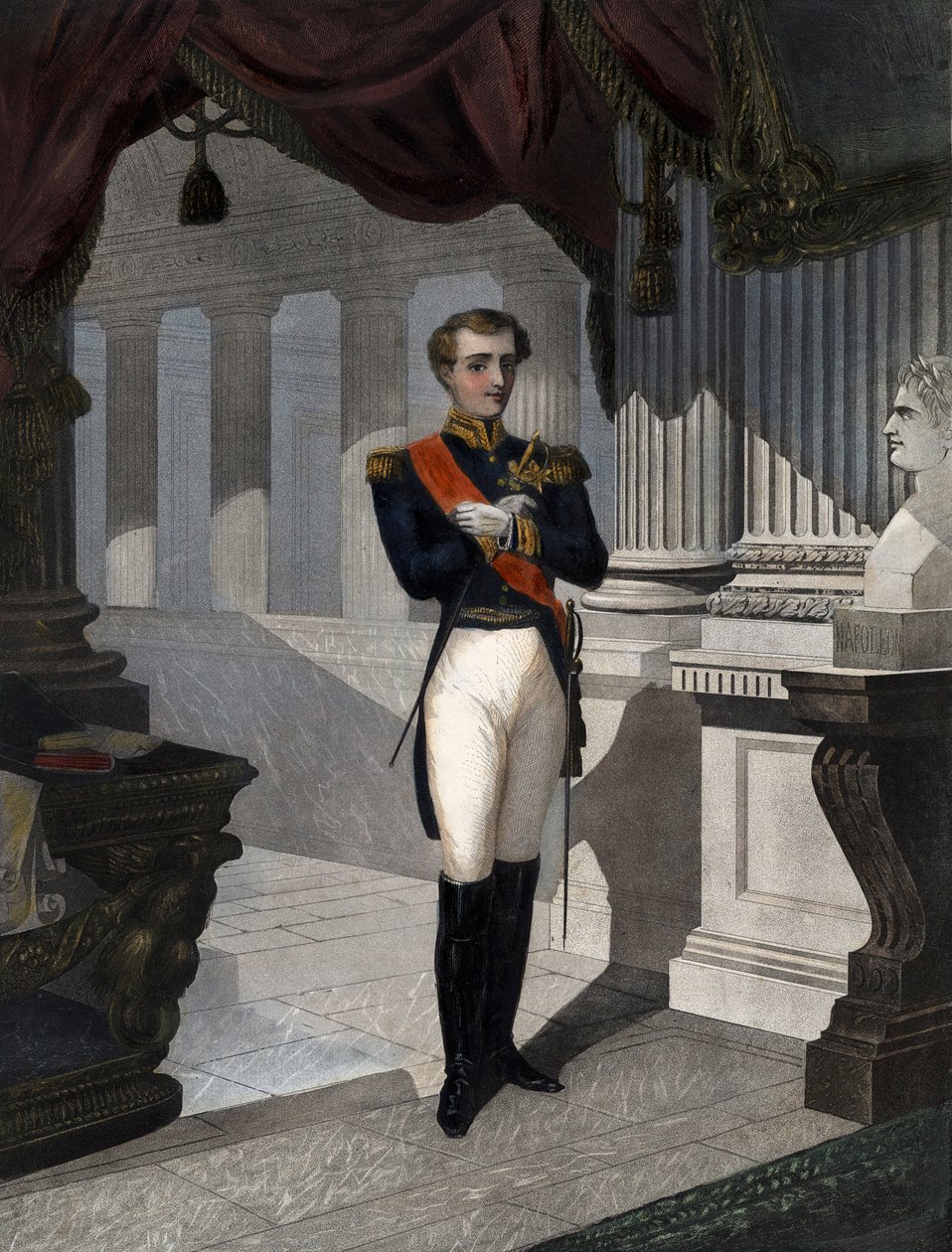 Roma Kralı II. Napolyon'un Portresi, Reichstadt Dükü (1811-1832) İmparator I. Napolyon'un (1769-1821) oğlu” Pernel tarafından gravür by French School