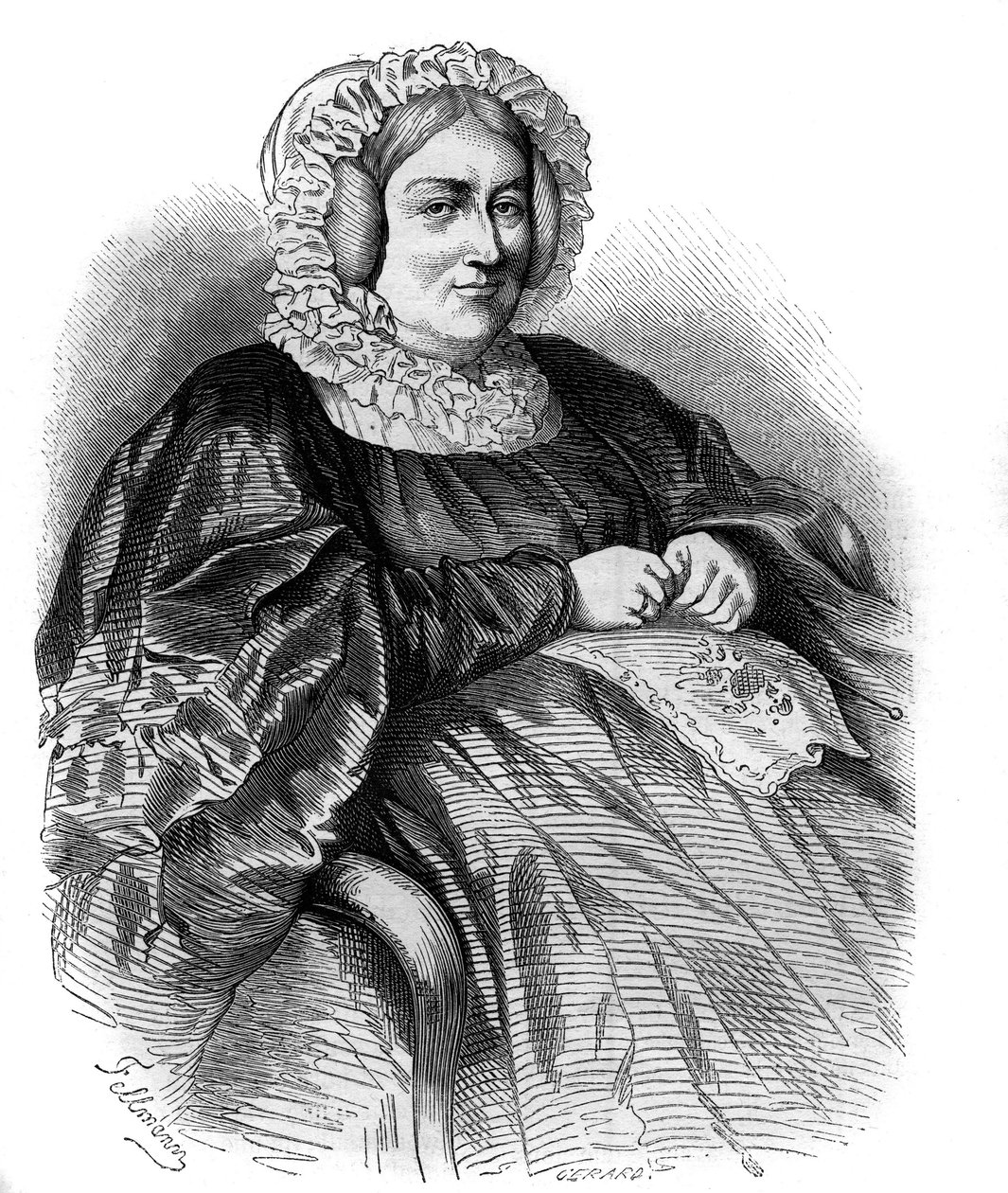 Marquise de La Rochejaquelein (La Rochejaquelein) (kızlık soyadı Marie Louise Victoire de Donnissan veya Donissan) (1772-1857), Fransız yazar. 1858'den gravür. by French School
