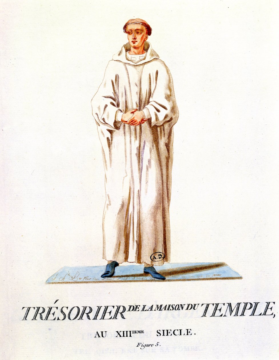 Tapınak Evi Haznedarının Portresi, 1786 (kağıt üzerinde wc) by French School