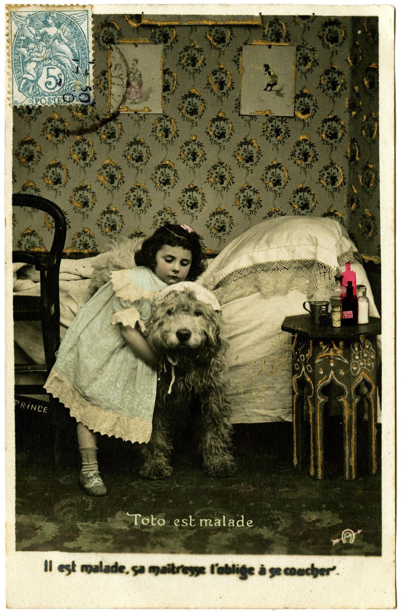 Kartpostal: Toto hasta, hasta, metresi onu yatağa gitmeye zorluyor, Prens by French School