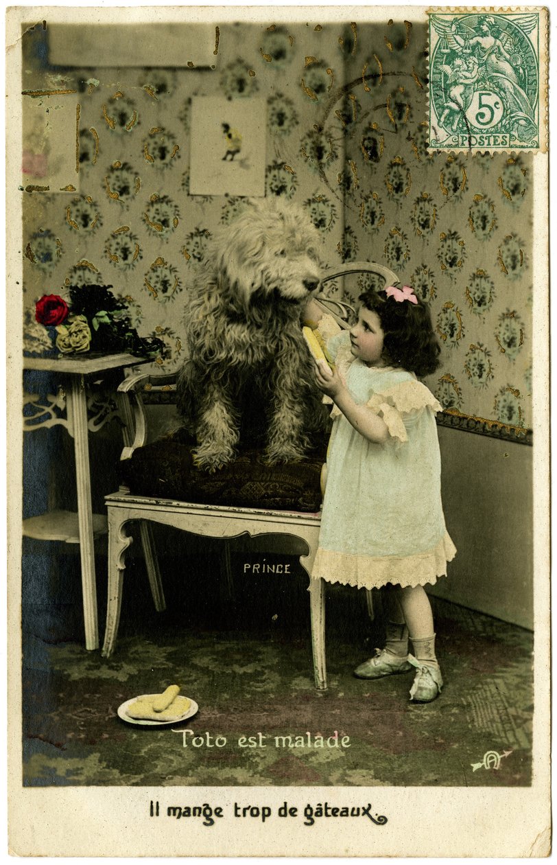 Kartpostal: Toto hasta, çok pasta yiyor Prens (basılı kağıt) by French School