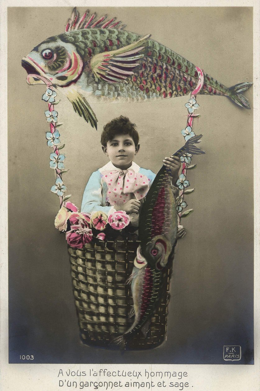 1 Nisan, 20. yüzyılın başlarından kalma kartpostal by French School