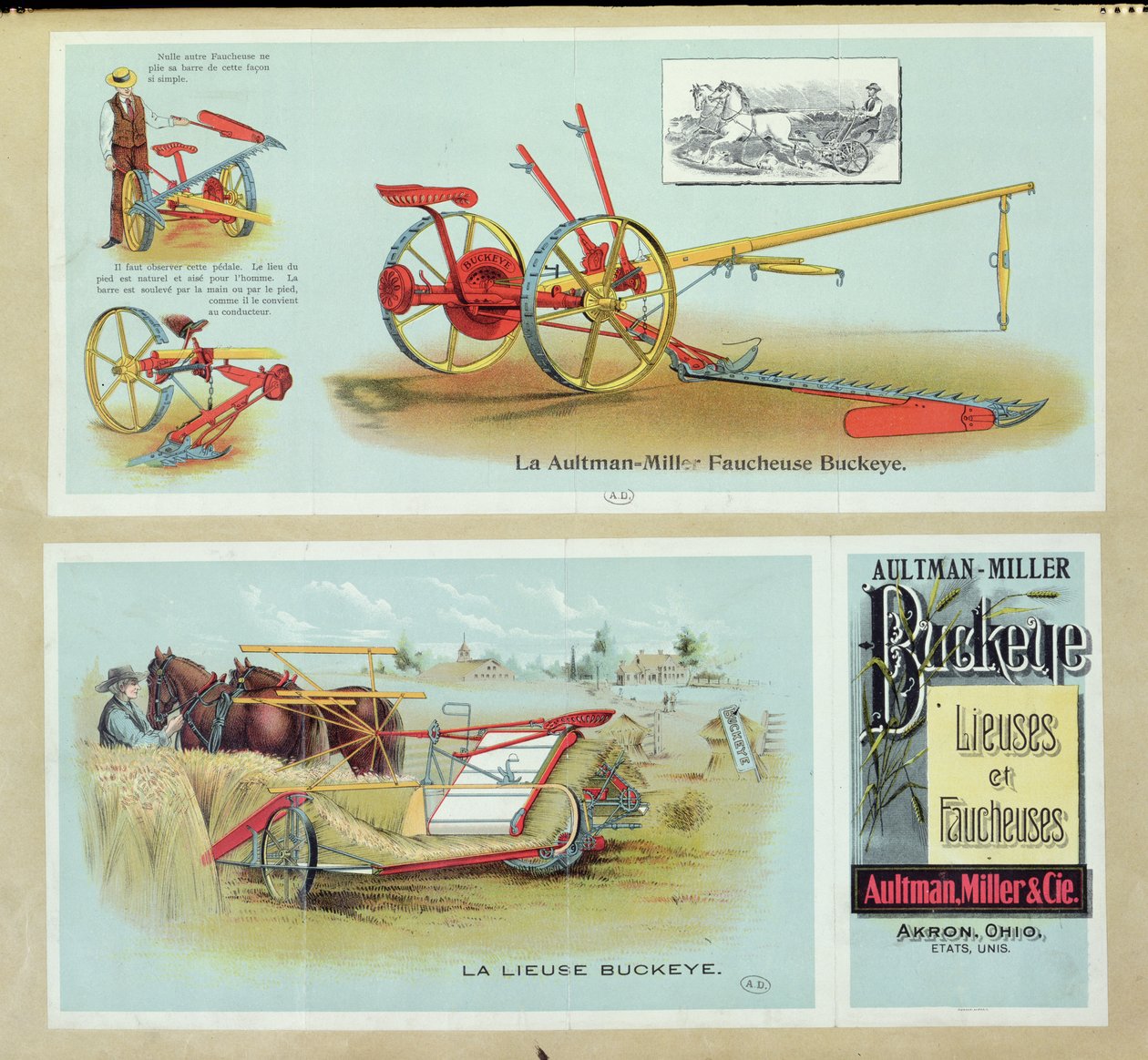 Afiş reklamı Aultman-Miller Buckeye Binders and Reapers, 19. yüzyıl sonu by French School