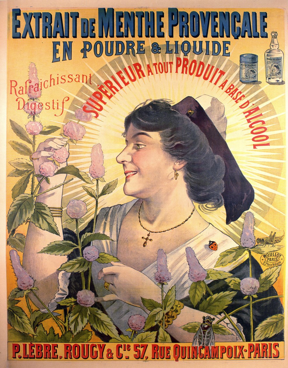 Afiş reklamı Extract de Menthe Provencale Fransız sindirimi by French School