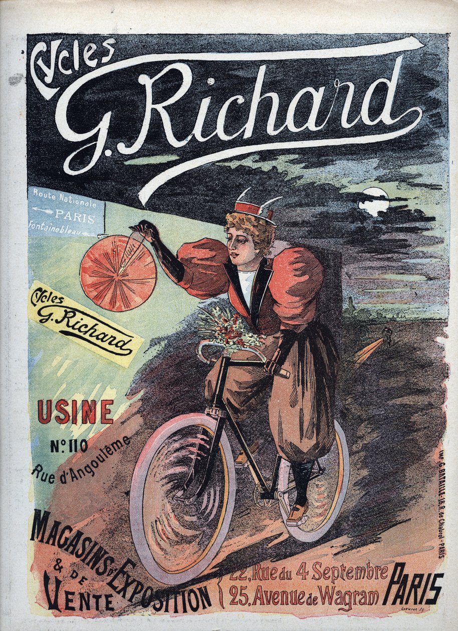 Poster reklamı “George Richard Cycles” Paris 1895 Fransız Okulu by French School