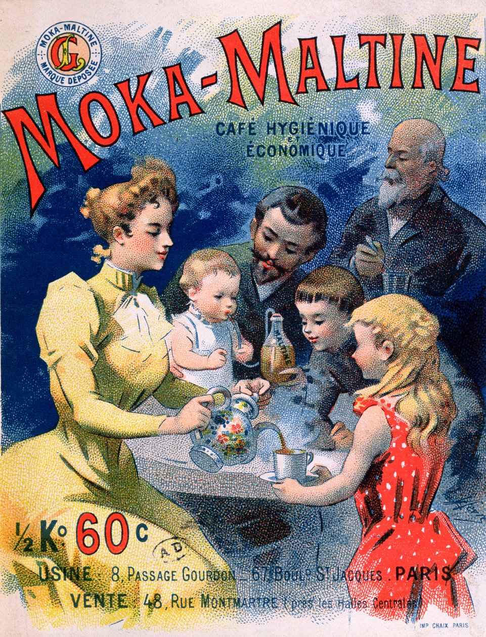 Poster reklamı Moka-Maltine kahvesi, c.1900 by French School