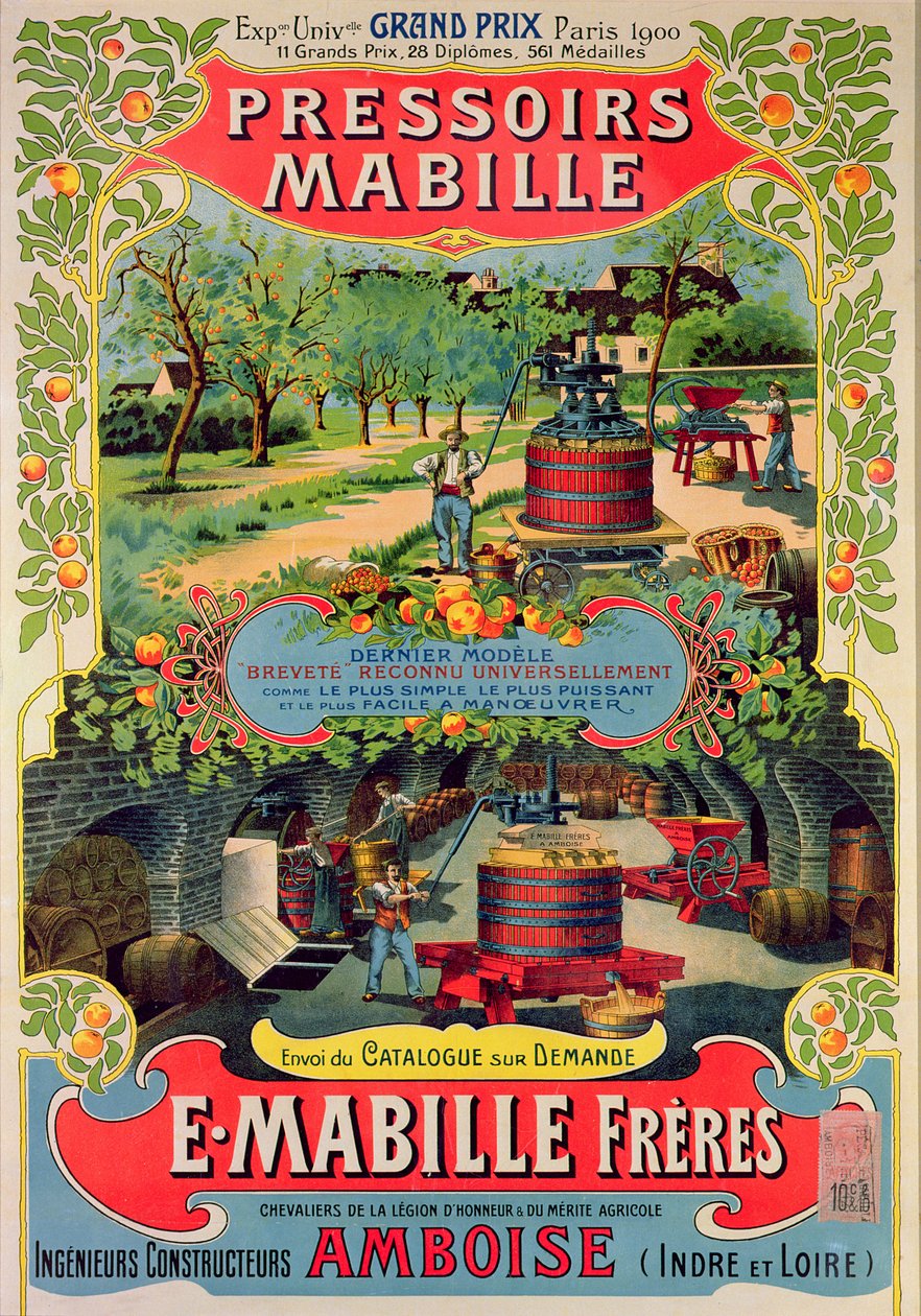Poster reklam Pressoirs Mabille, Exposition Universelle