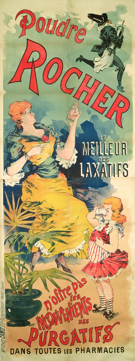 Poster reklam Rocher Powder, The Best Laxative, c.1900 by French School