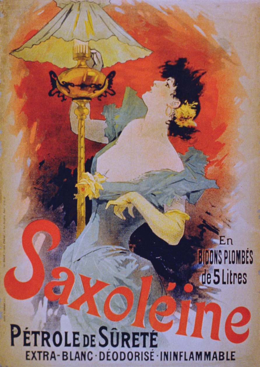 Poster reklam Saxoleine Emniyet Lambası Yağı, 1890