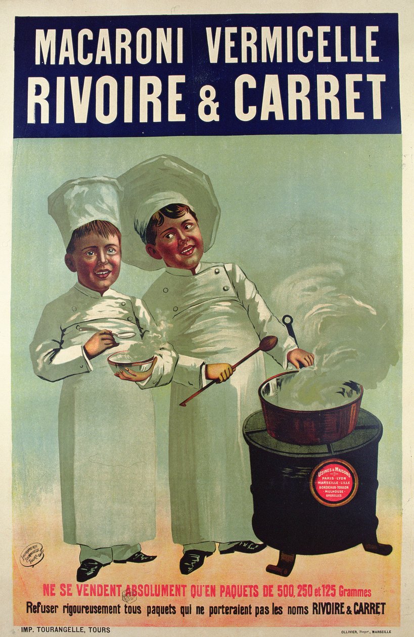 Rivoire et Carret tarafından yapılan poster reklam makarnası by French School