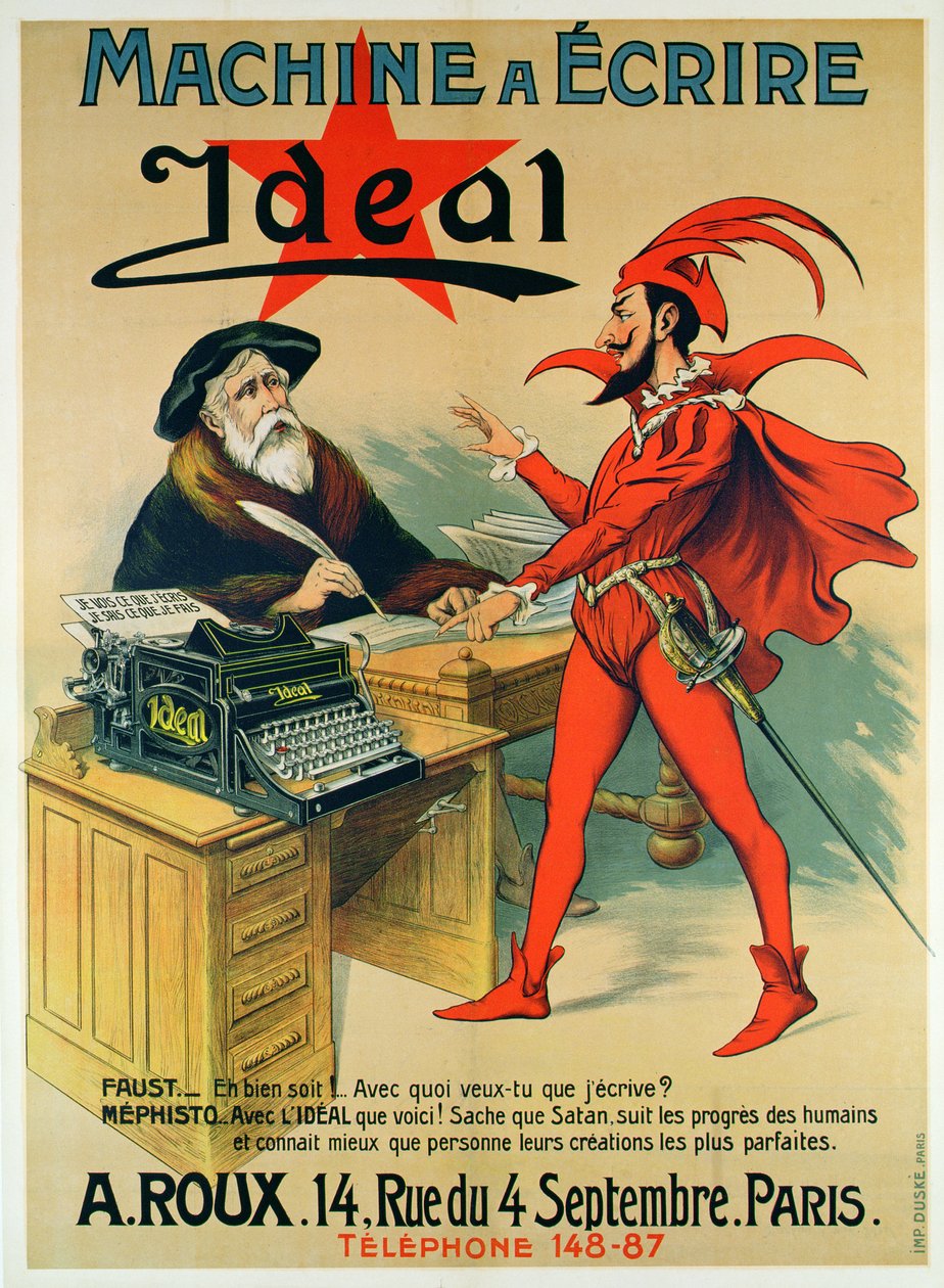 İdeal daktilo reklamını yapan afiş by French School