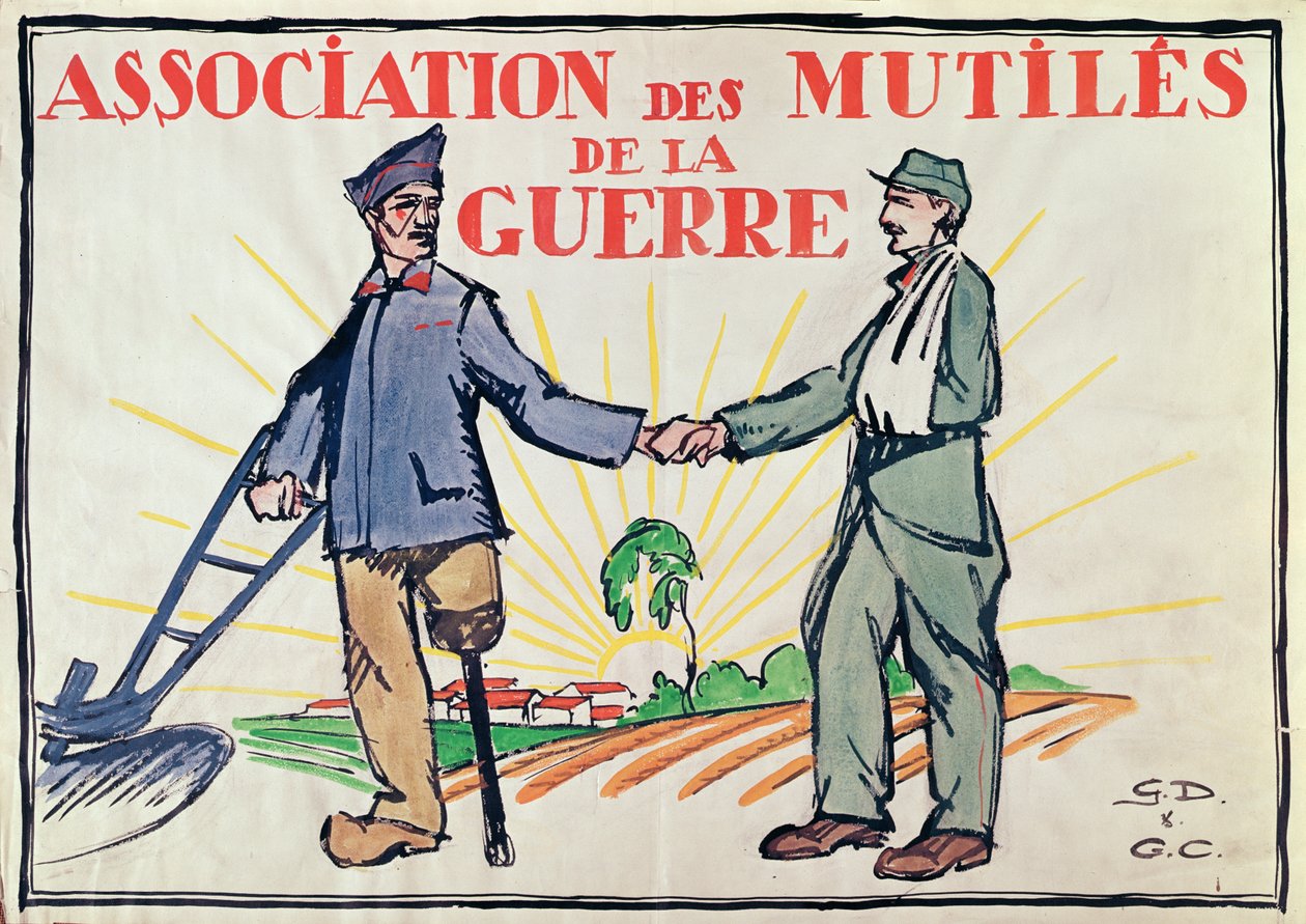 Association des Mutiles de la Guerre için poster, c.1920 by French School