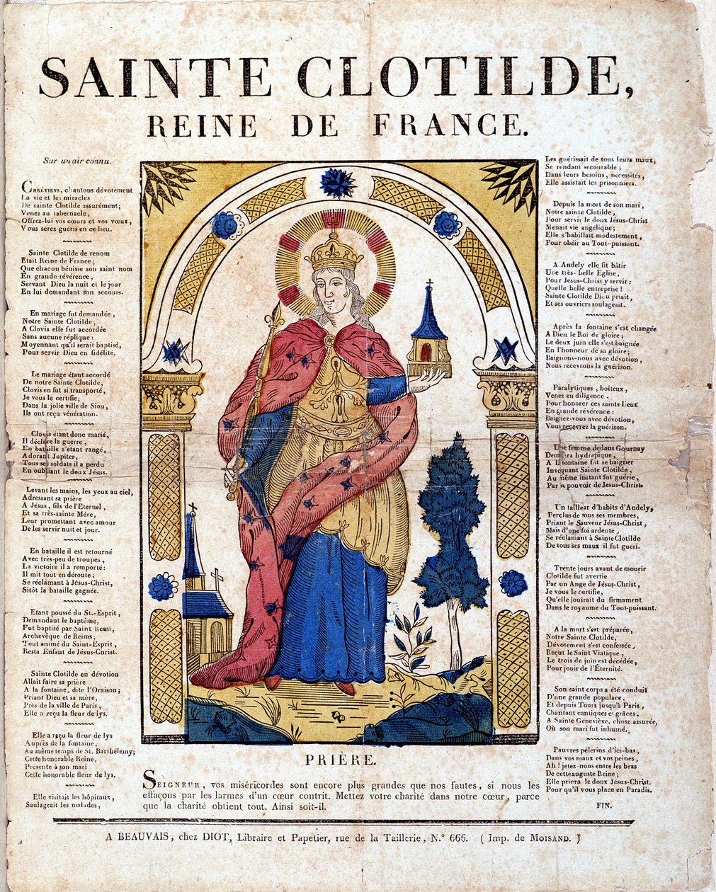 Aziz Clotilde için dua - Epinal görüntüsü by French School