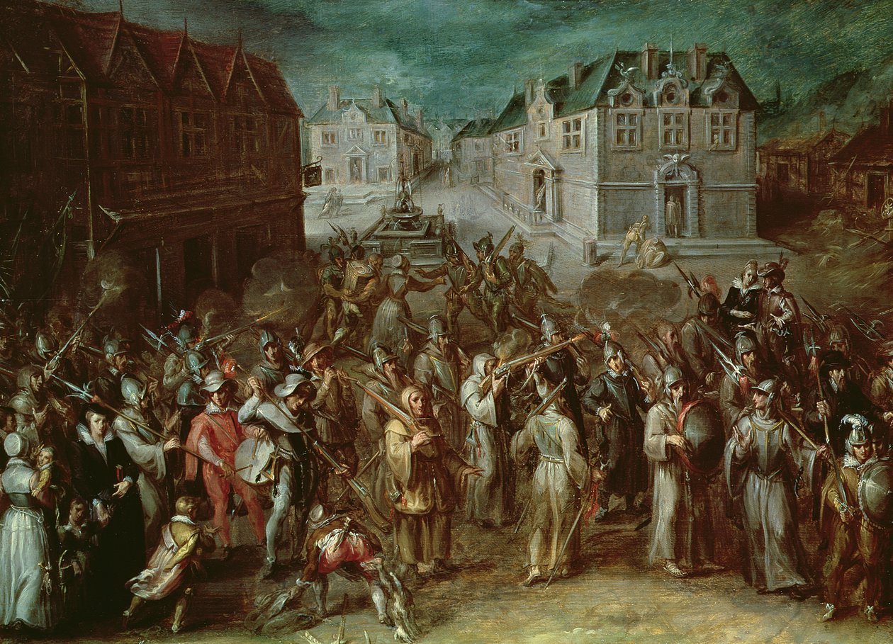 1590 yılında Kutsal Lig alayı by French School