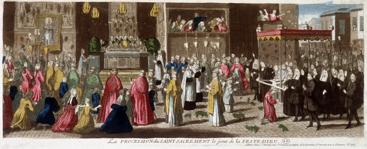 Bayram-Dieu Günü Kutsal Ayin Alayı, Paris, v.1715 by French School