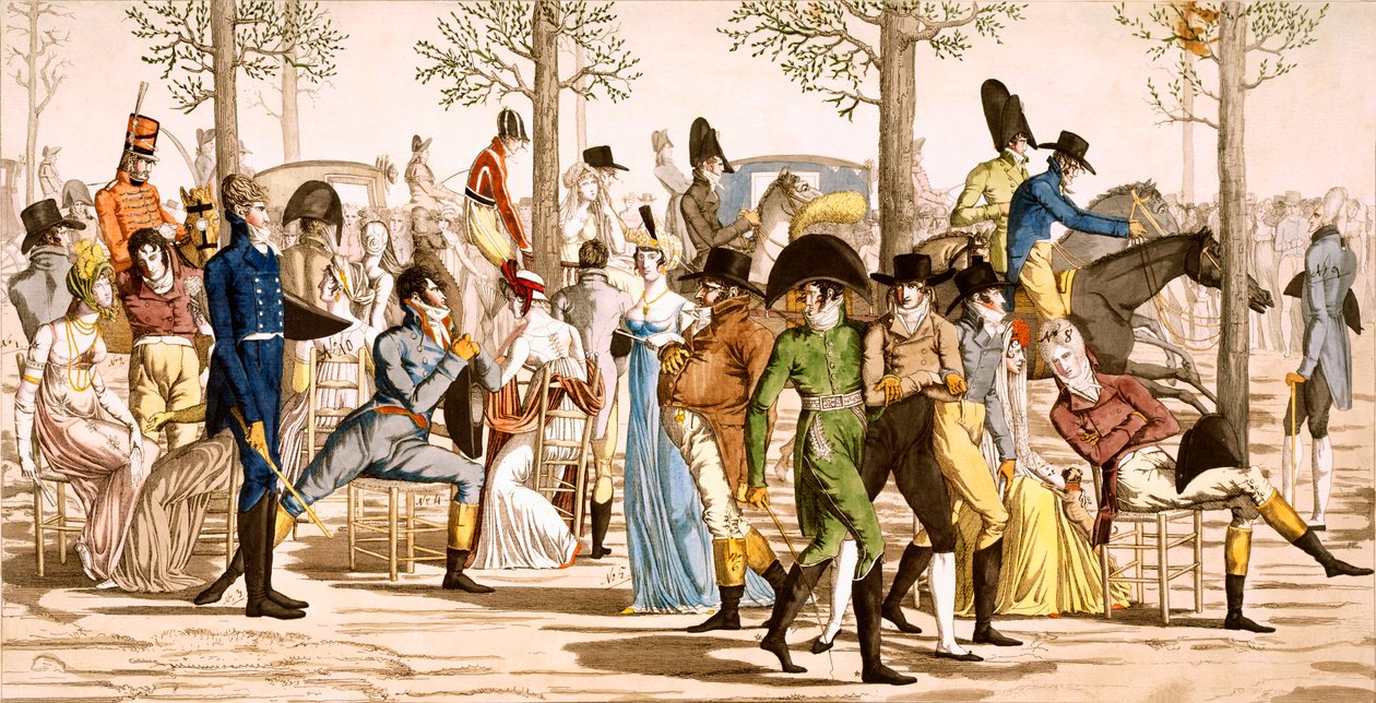 Longchamps'ta gezinti, 1802 by French School
