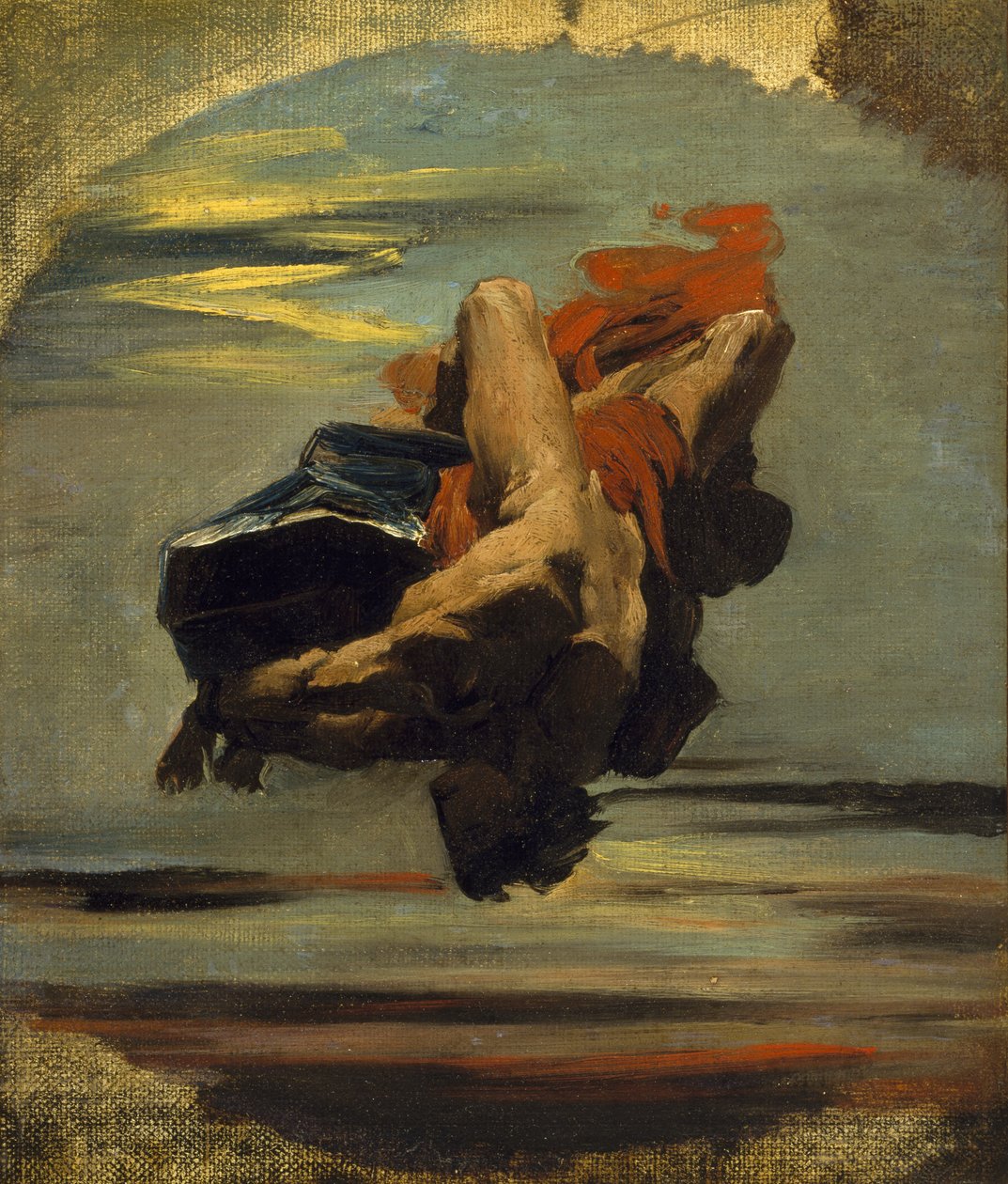 Kayadan Düşen Prometheus (tuval üzerine yağlı boya) by French School