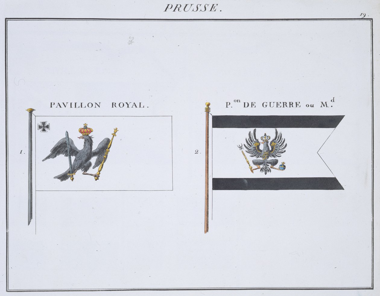 Prusya Bayrakları, Fransız Bayraklar kitabından, c.1819 by French School