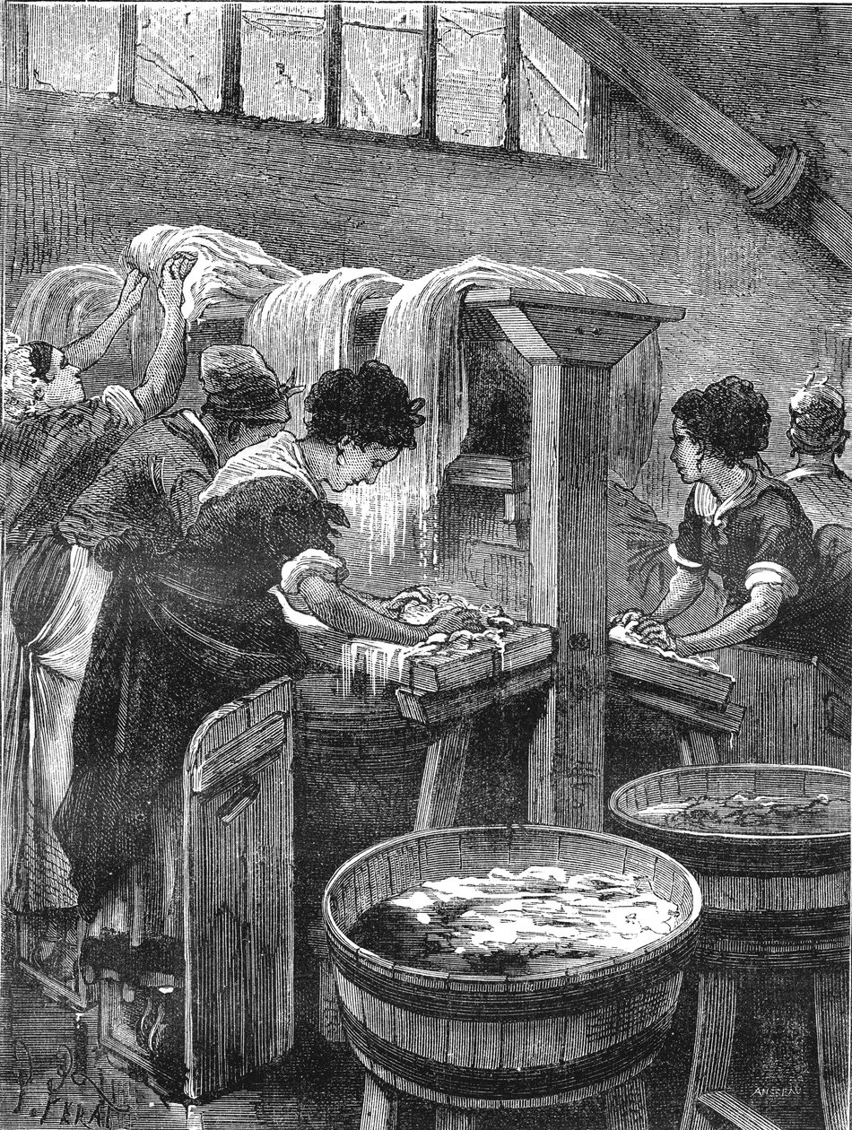 Umumi yıkama, yıkama atölyesi, su kullanımı 1880 by French School