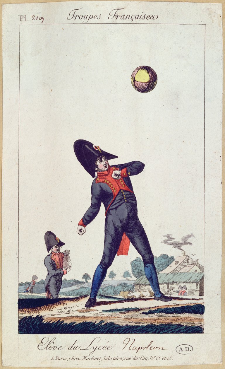 Lise Napolyon Oynayan Balonun Öğrencisi, c.1805 (renkli gravür) by French School