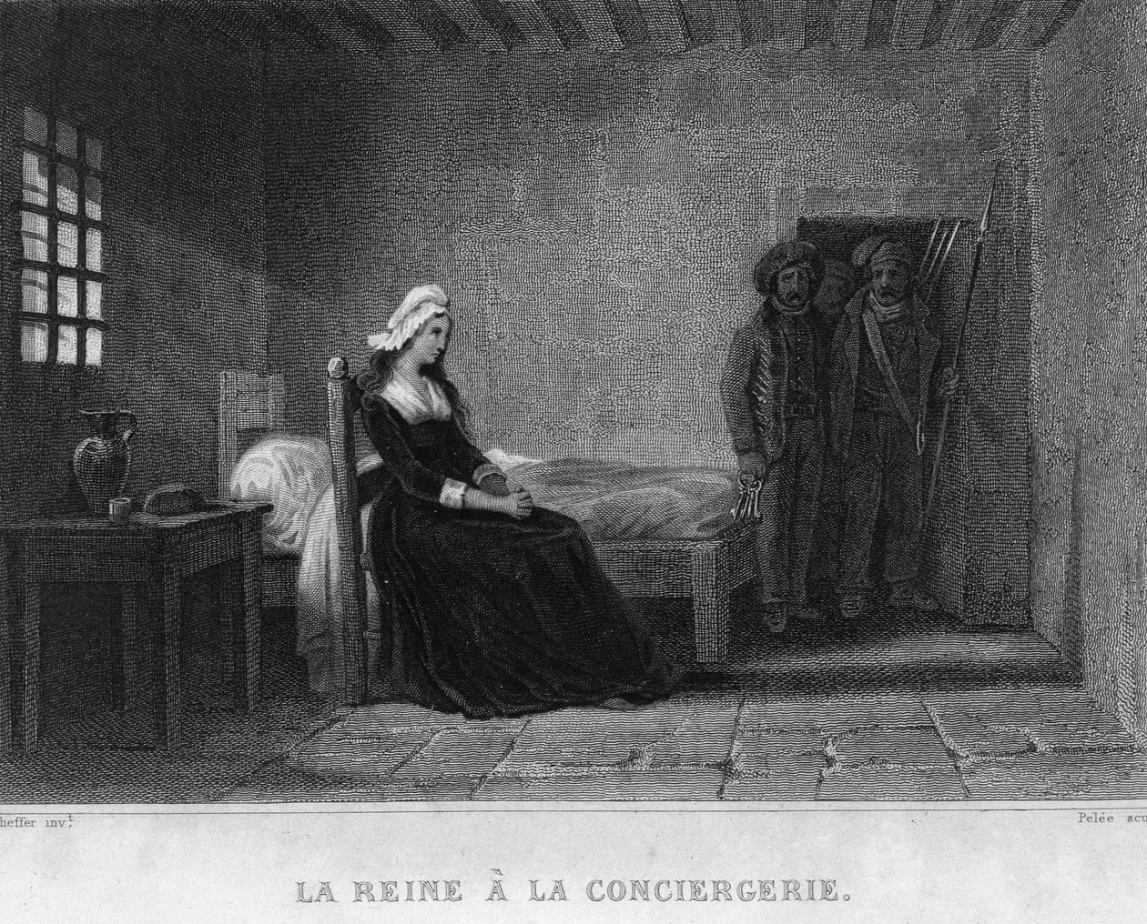 Kraliçe Marie Antoinette (Marie Antoinette) Konsiyerj Hapishanesinde - Thiers tarafından “Fransız Devrimi”nde. 19. yüzyıl by French School