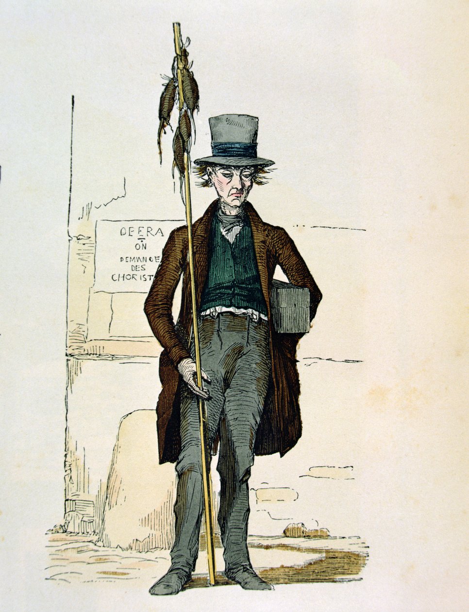 Fare Zehir Satıcısı, 1845 (renkli gravür) by French School