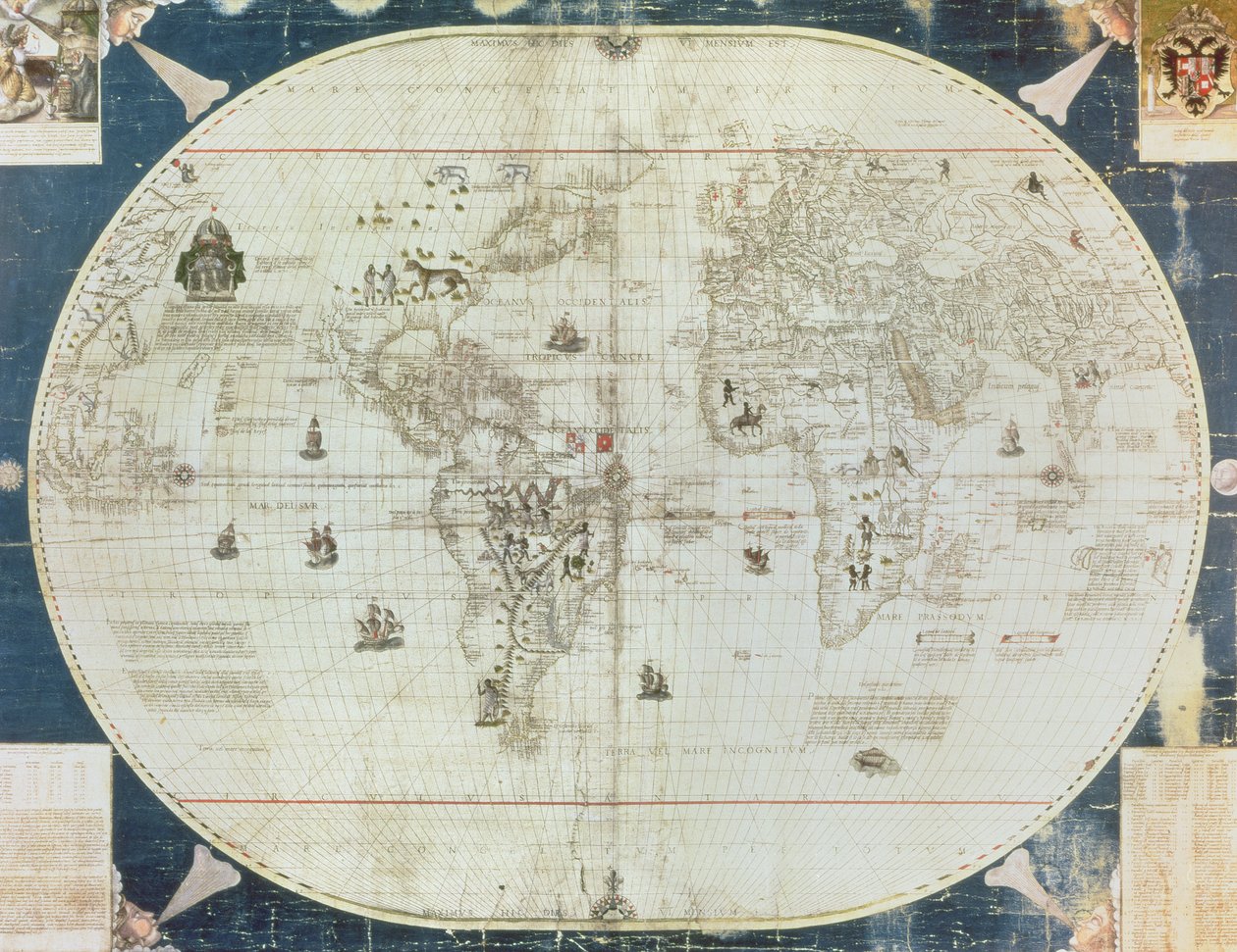 Rc C 2487 Dünya Haritası, Sebastien Cabot (c.1476-1557), 1544 tarafından tasarlandı by French School