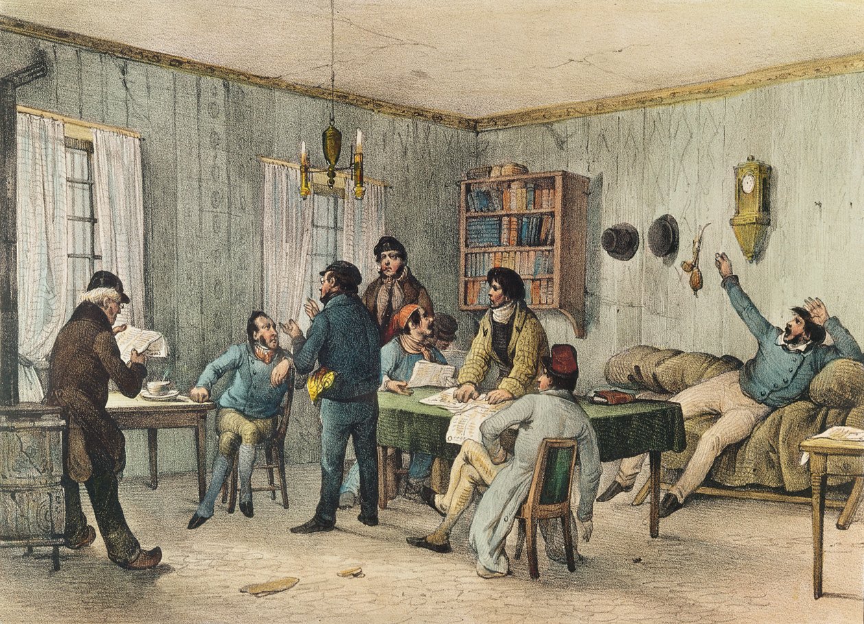 Sainte-Pelagie Hapishanesi Okuma Odası, Paris, c. 1840 by French School