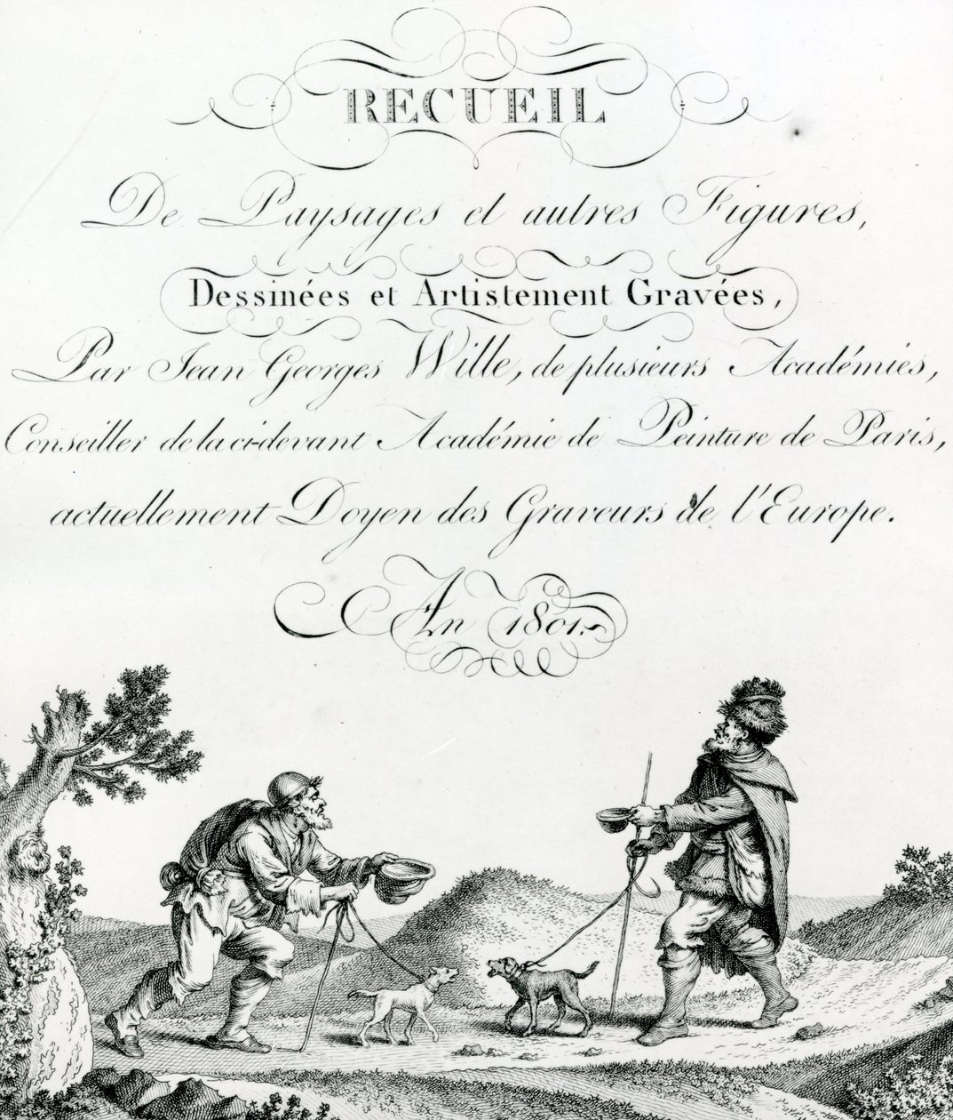 Johann Georg Wille Tarafından Çizilmiş ve Sanatsal Olarak Oyulmuş Manzaralar ve Diğer Figürler Koleksiyonu by French School