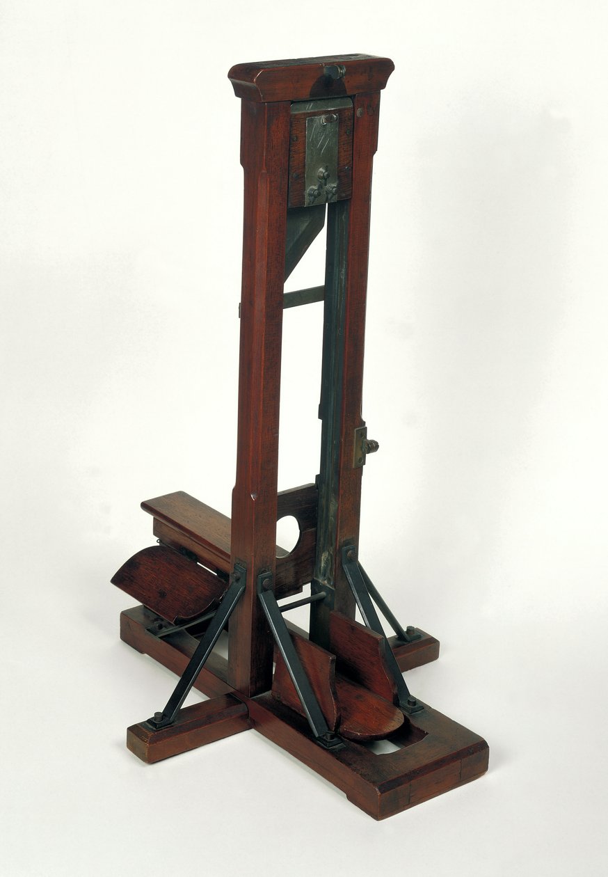 Bir giyotinin küçültülmüş modeli (ahşap ve metal) (ayrıca bkz. 50504) by French School
