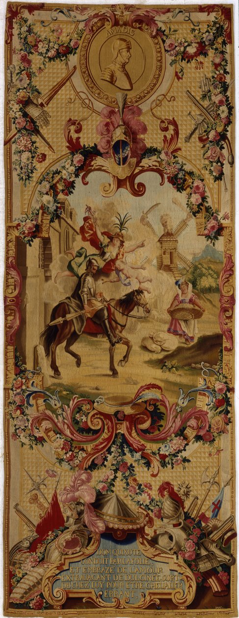 Don Kişot'un hikayesini anlatan Regence Gobelins goblen, 1717-18 by French School