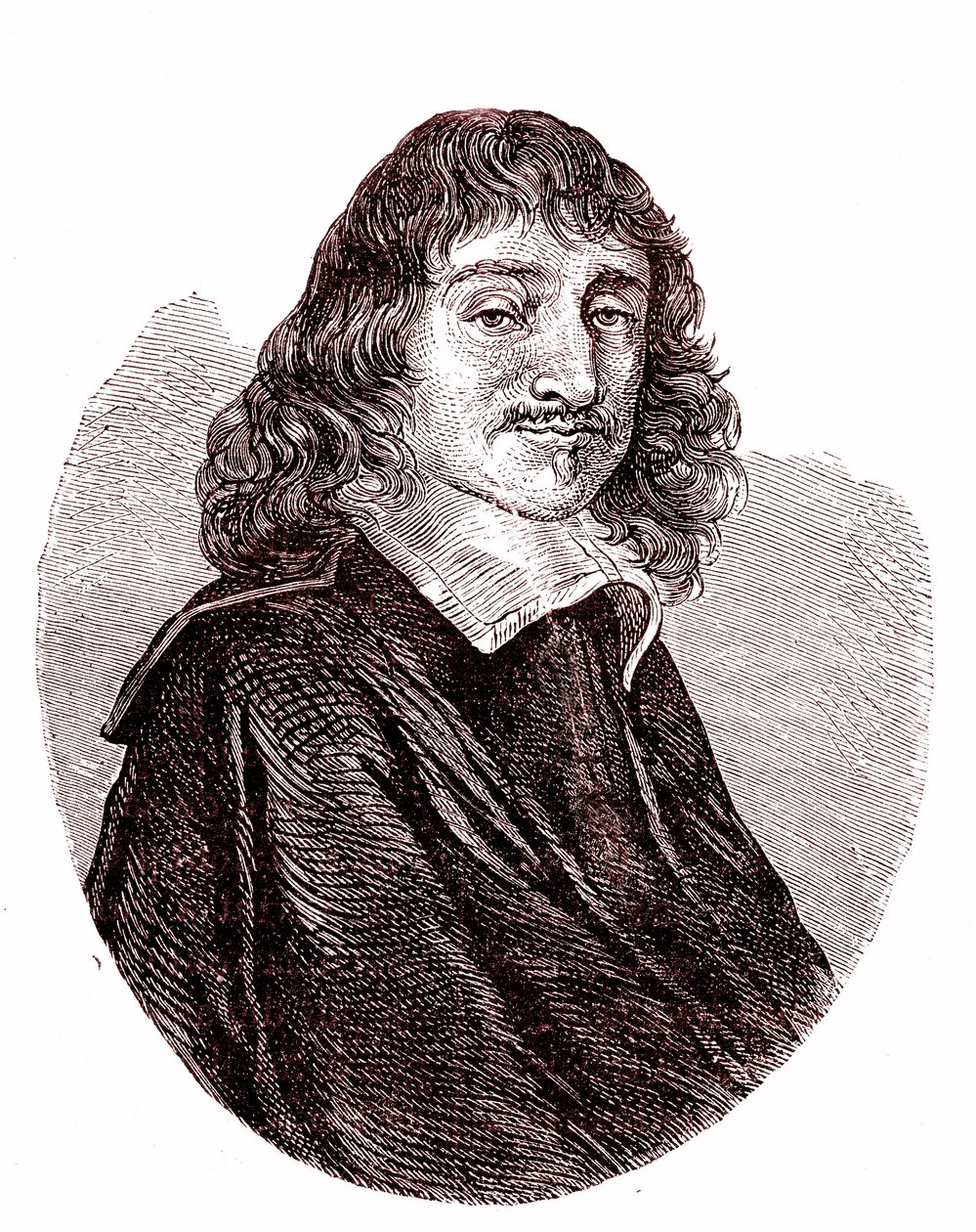 Rene Descartes, Fransız fizikçi, matematikçi, filozof. 1865 (gravür) by French School