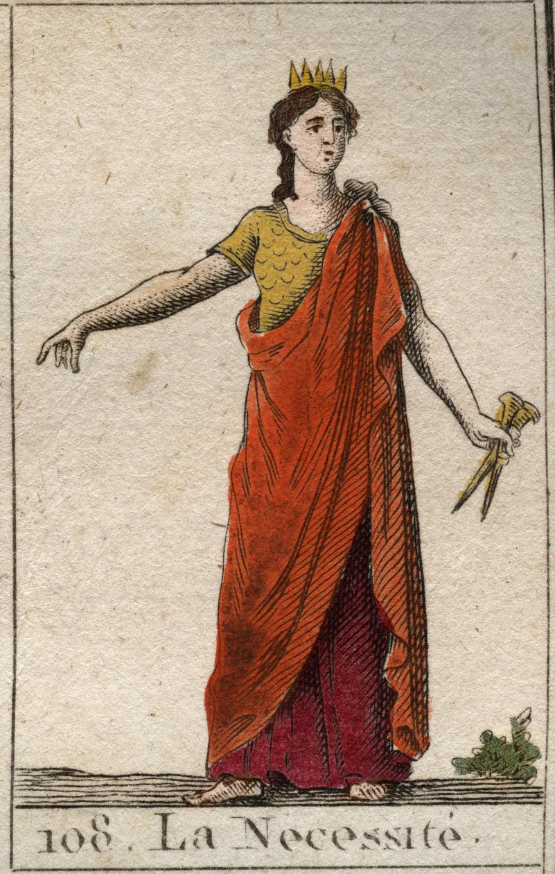 Zorunluluğun, boyun eğmeyen bir kadın, Fortune kızı, bronz ellerle temsili. Pierre Blanchard 1803