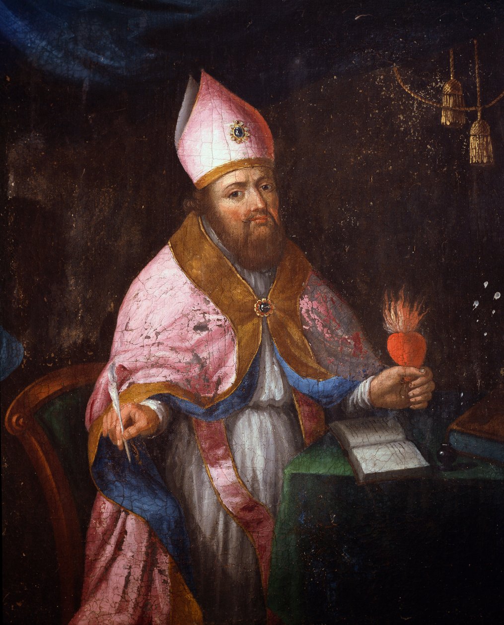 Saint Francis de Sales (1567-1622) temsili yazmak üzere by French School