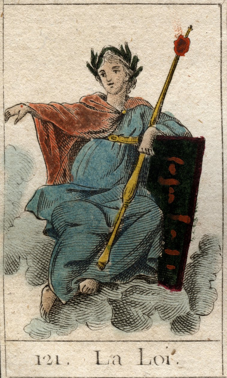 Bir asa tutan bir kadın olarak Yasası Temsil. (Bir asa tutan genç bir kadın olarak Kanun). Pierre Blanchard 1803