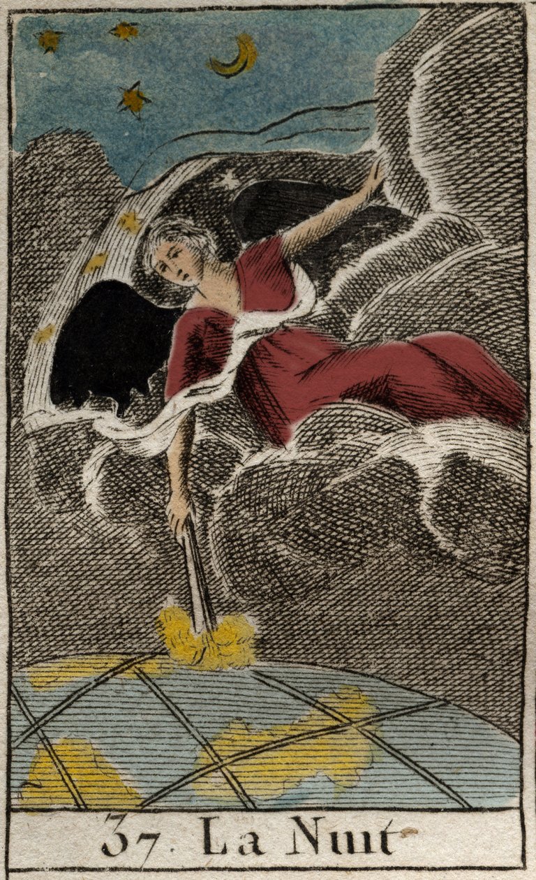 Gecenin Temsili (Nyx), Karanlığın tanrıçası. (Nyx (Gece), karanlığın tanrıçası). Pierre Blanchard 1803