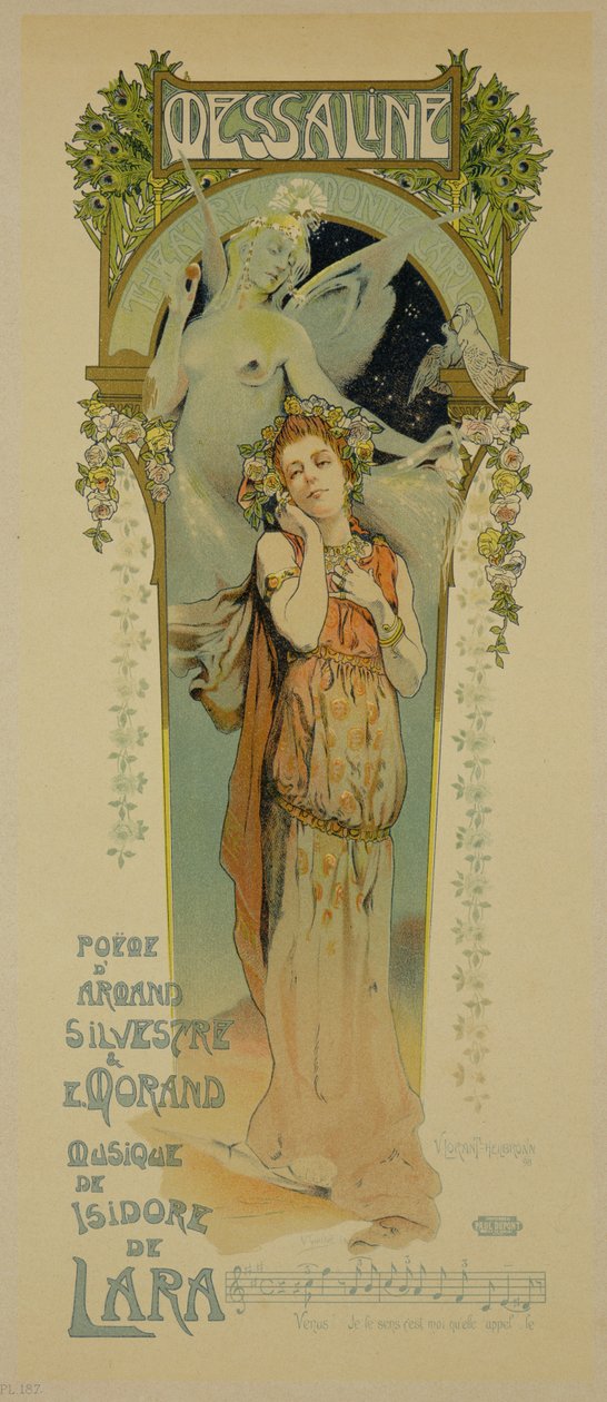 Messaline operasının reklamını yapan bir posterin çoğaltılması, Casino de Monte Carlo, 1898 by French School