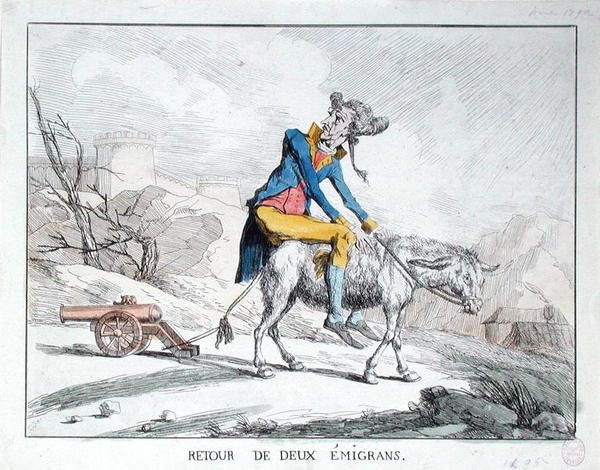 İki Göçmenin Dönüşü (renkli gravür) by French School