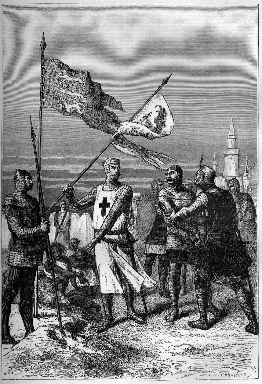 Richard Coeur de Lion veya Aslan Yürekli Richard I (1157-1199) İngiltere Kralı, arşidük Leopold V, Avusturya Dükü