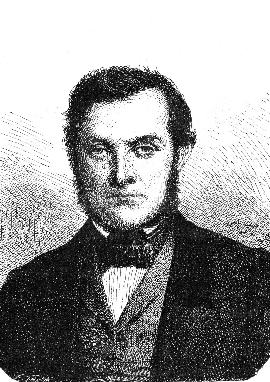 Richard Wilhelm BUNSEN (1811-1899), Alman kimyager sezyum ve rubidyumu keşfetti. Gravür 1867 by French School