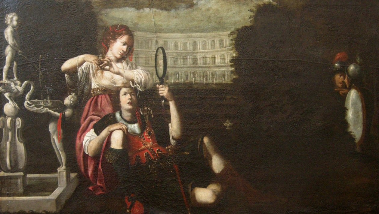 Armida bahçesinde Rinaldo by French School